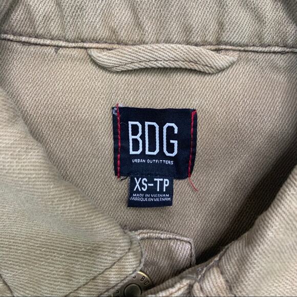 BDG Distressed Hem Denim Jacket Tan - Picture 3 of 6